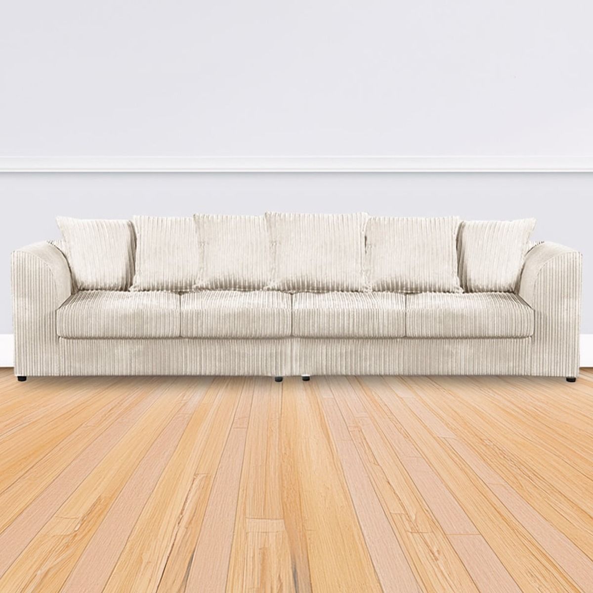 DYLAN 4 Seater Scatter Back Jumbo Cord Fabric Sofa Mink