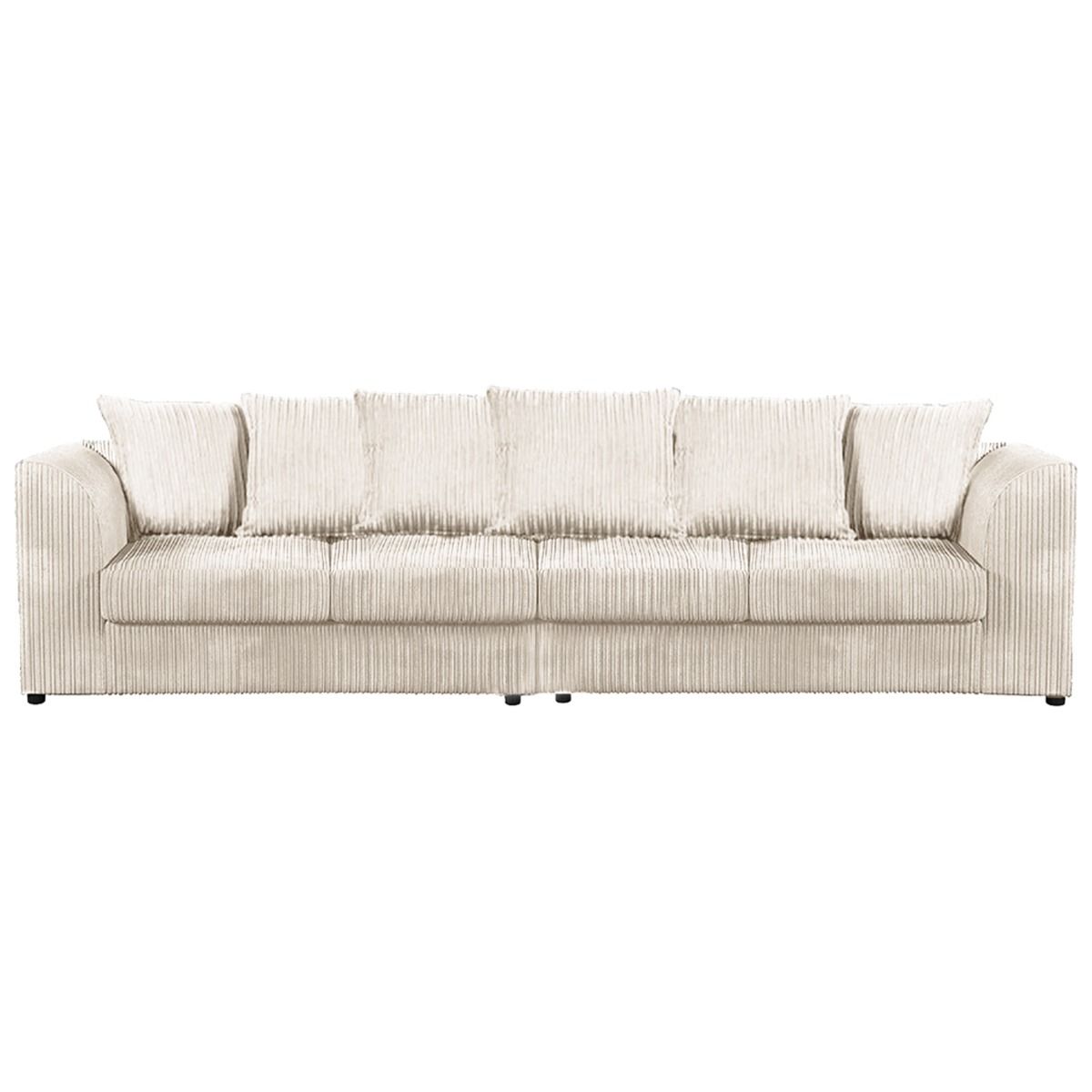 DYLAN 4 Seater Scatter Back Jumbo Cord Fabric Sofa Mink