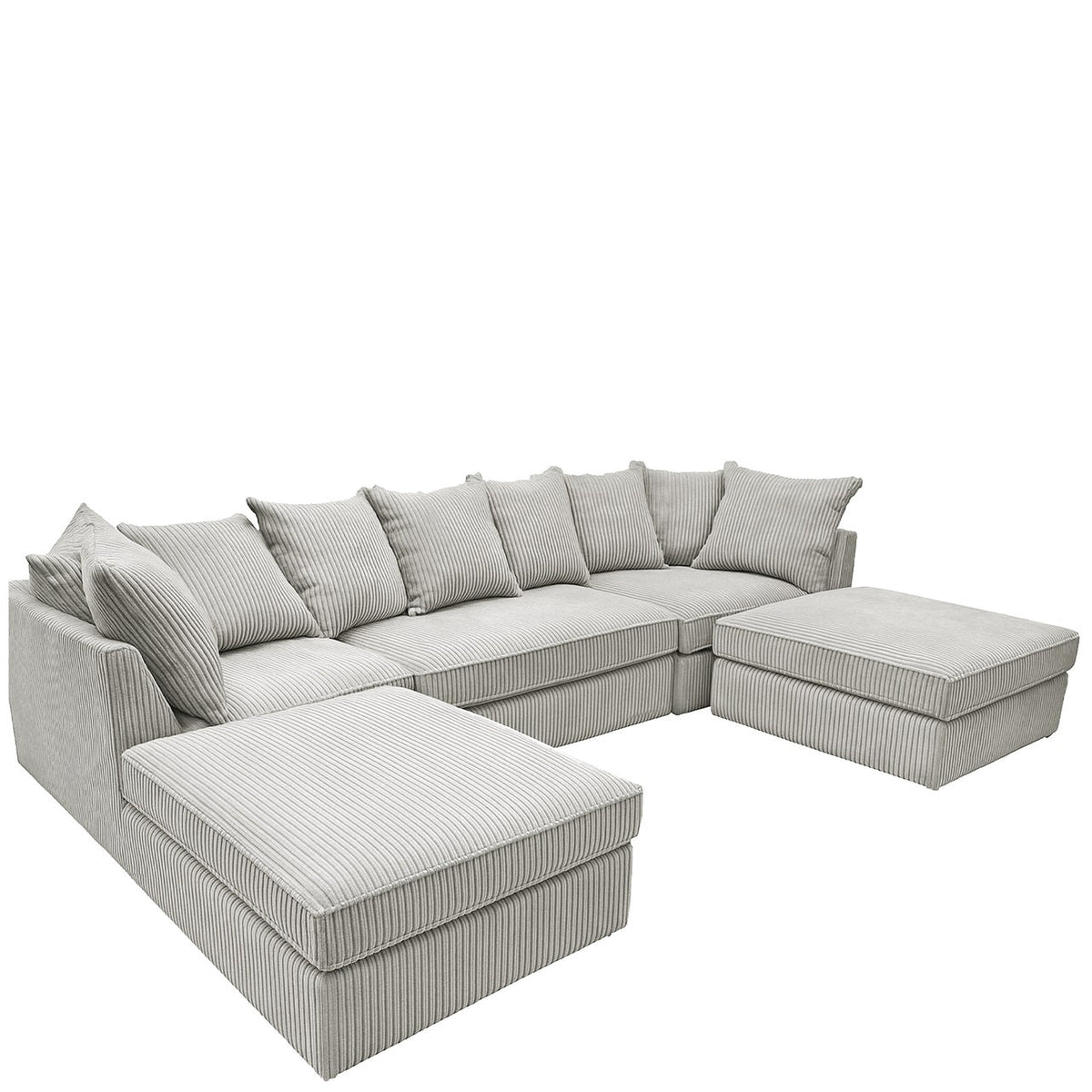 Bishop Scatter Back Large Jumbo cord U shaped Sofa