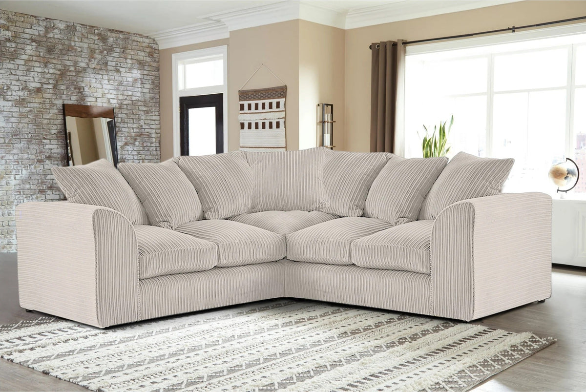 Hannah Jumbo Cord Scatter Back 2c2 Corner Sofa Mink
