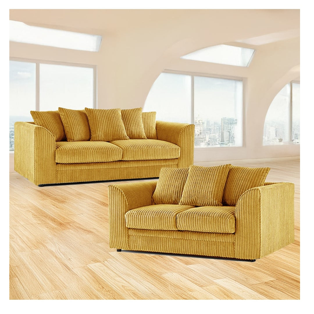 Hannah Jumbo Cord Scatter Back 3+2 Seater Sofa Suite Set