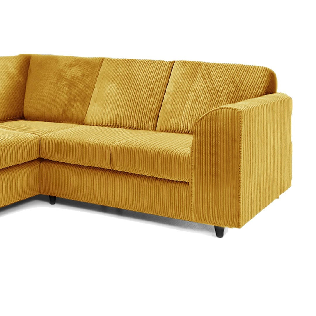 Mustard Yellow Corner Sofa with Full Back Cushions