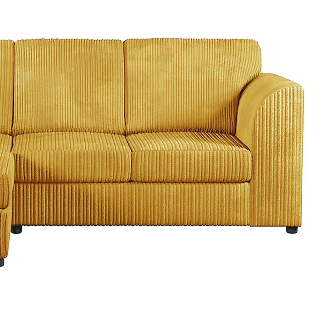 Hannah Jumbo Cord Full Back 4 Seater Left Hand Facing Corner Sofa Mustard