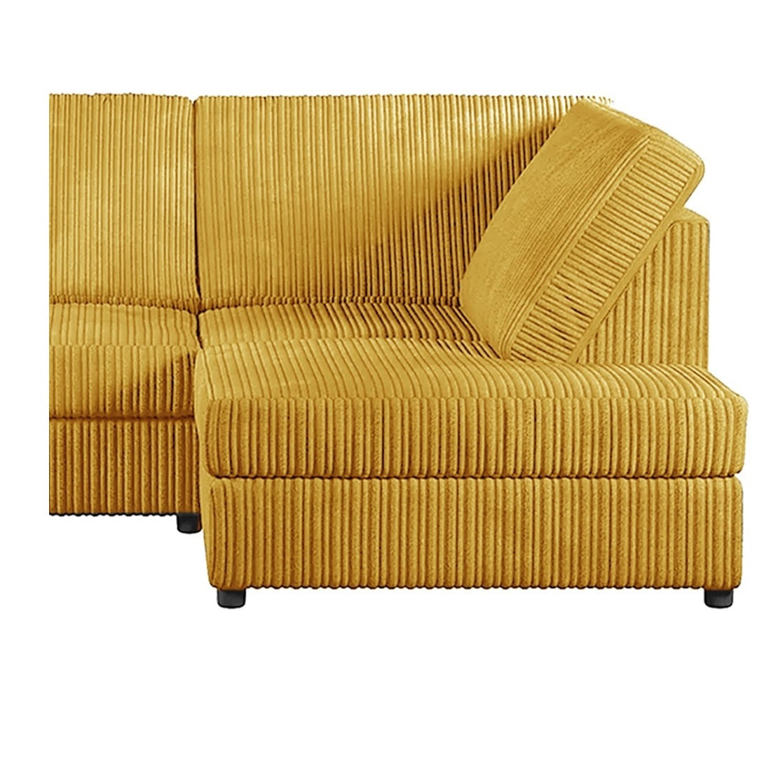 Hannah Jumbo Cord Full Back 4 Seater Right Hand Facing Corner Sofa Mustard