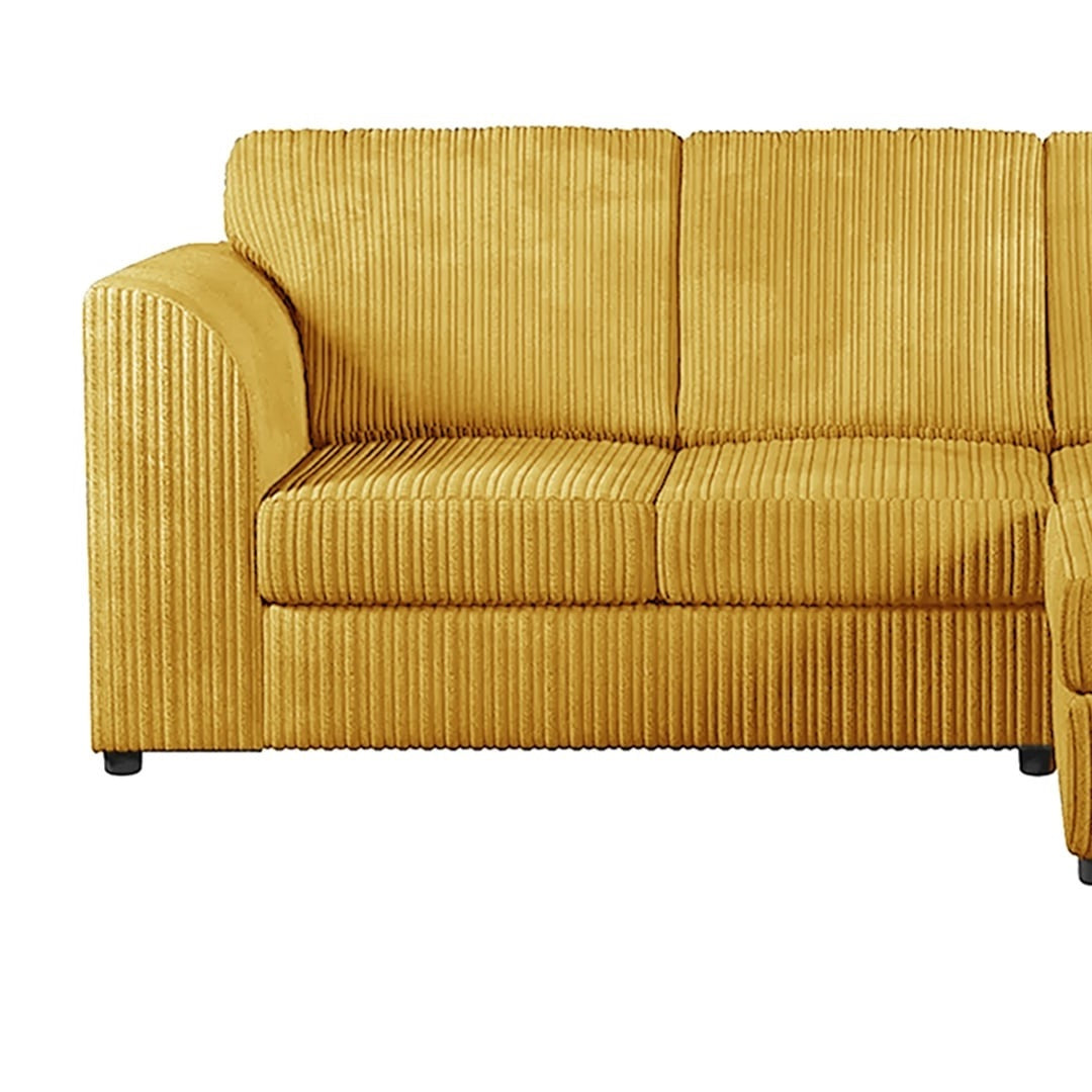 Hannah Jumbo Cord Full Back 4 Seater Right Hand Facing Corner Sofa Mustard
