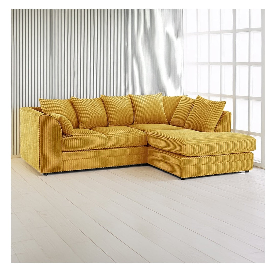 Hannah Jumbo Cord Scatter Back 4 Seater Corner Sofa