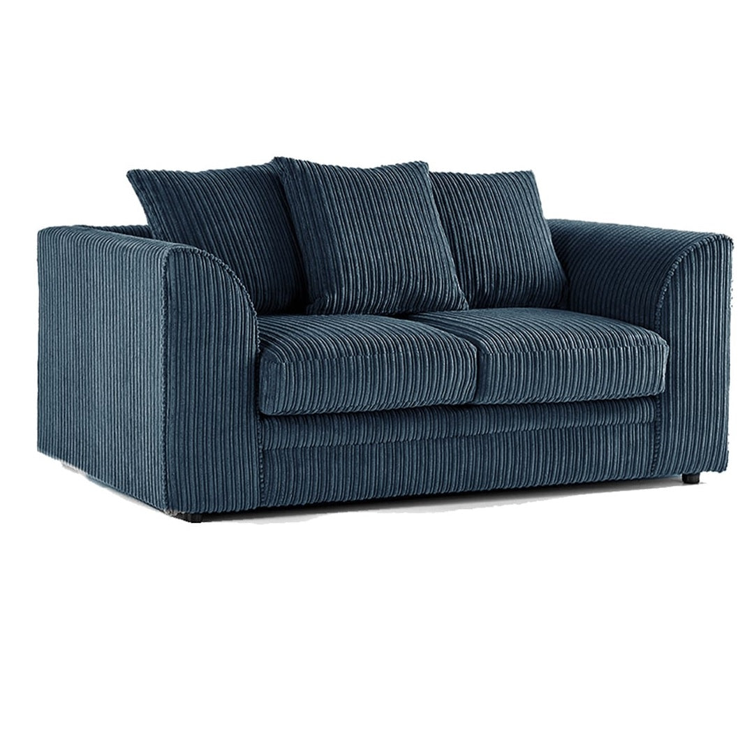 Hannah Jumbo Cord Scatter Back 2 Seater Sofa Navy Blue