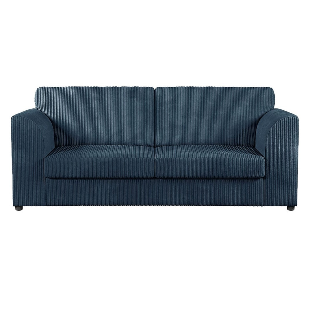 Hannah Jumbo Cord Full Back 3 Seater Sofa Navy Blue