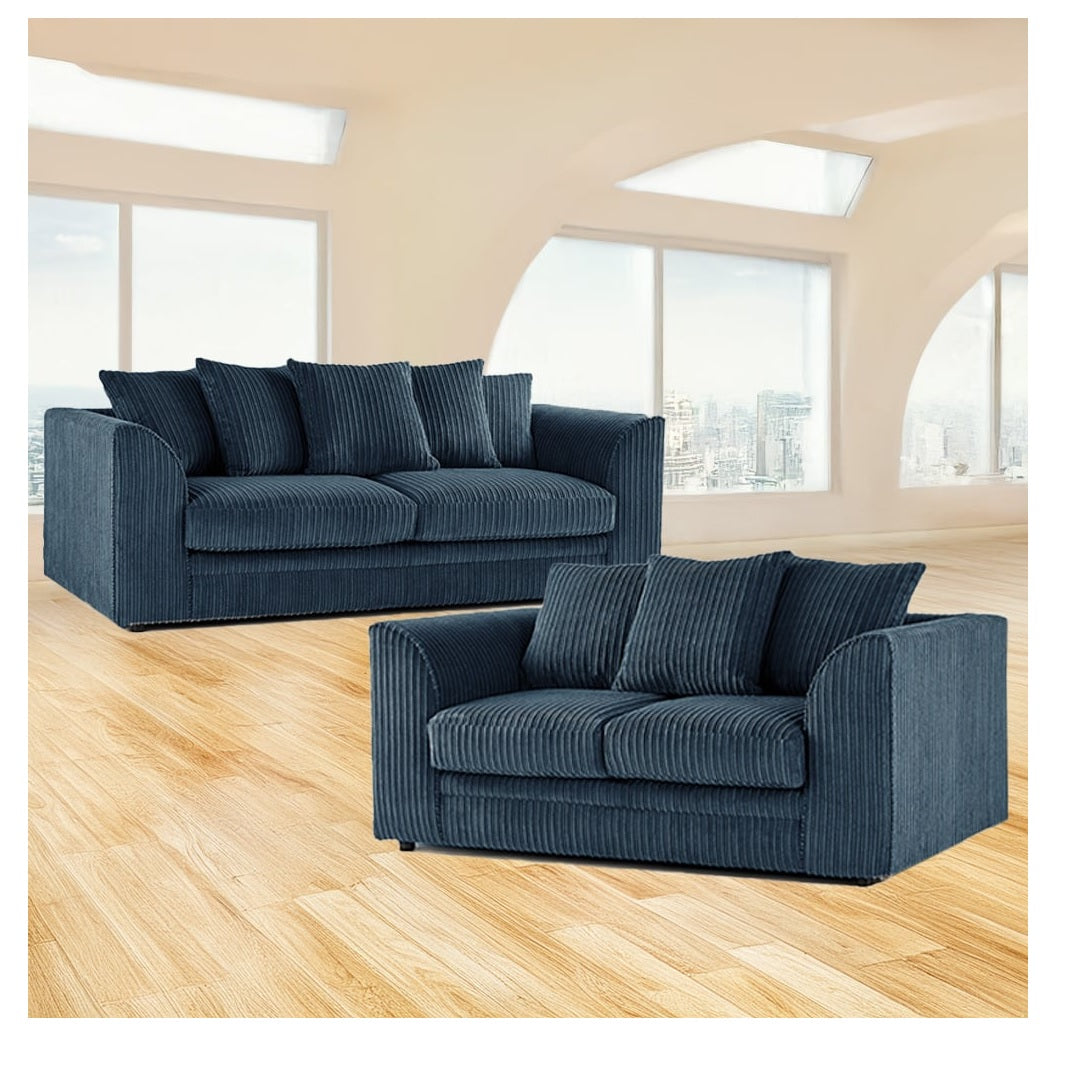 Hannah Jumbo Cord Scatter Back 3+2 Seater Sofa Set