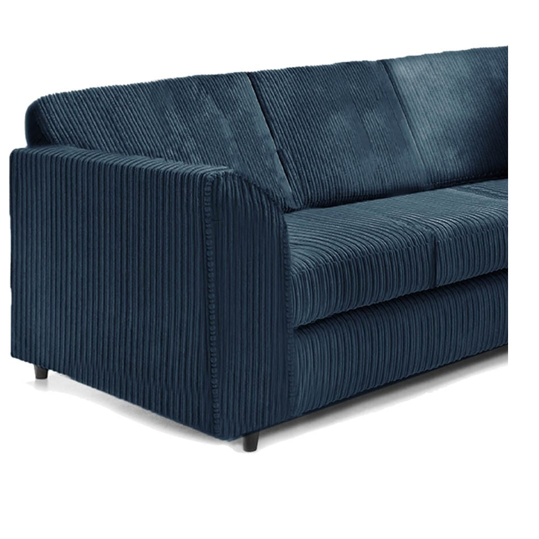Blue Corner Sofa UK with Full Back Cushions