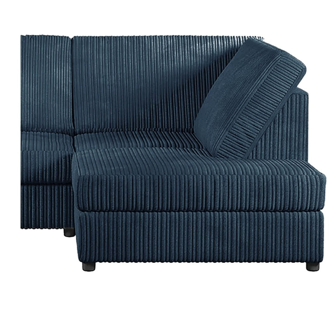 Hannah Jumbo Cord Full Back 4 Seater Right Hand Facing Corner Sofa Navy Blue