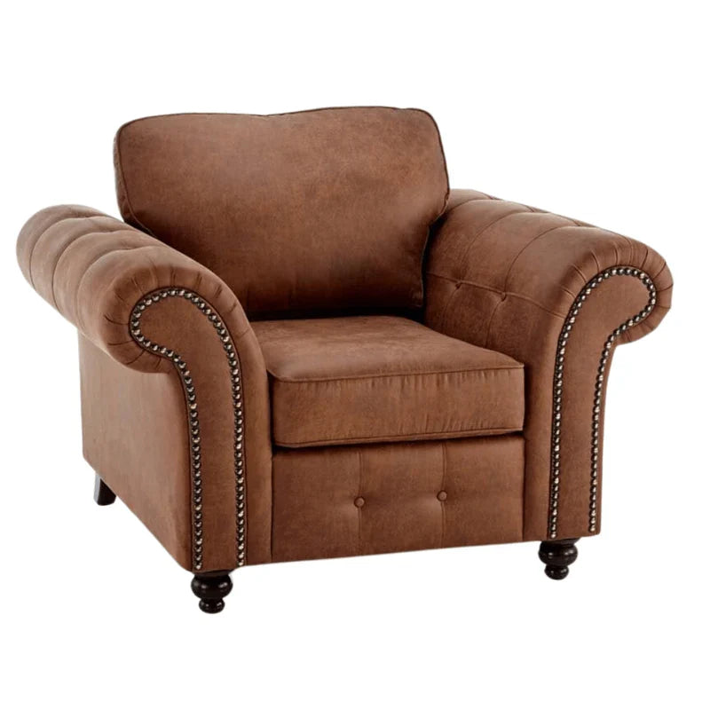 Oakland Tan Suede 1 Seater Sofa