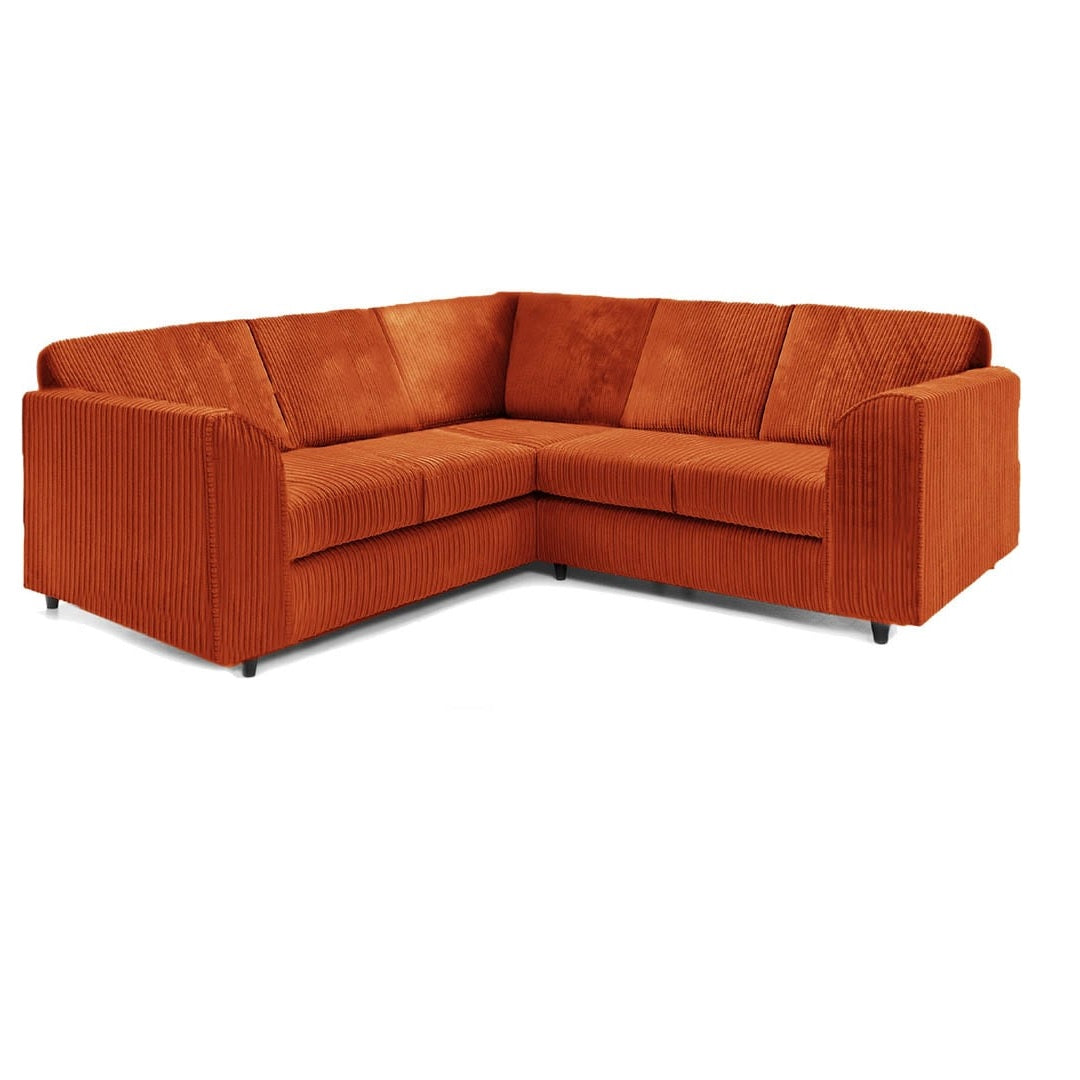 Hannah Jumbo Cord Full Back 2c2 Corner Sofa Orange