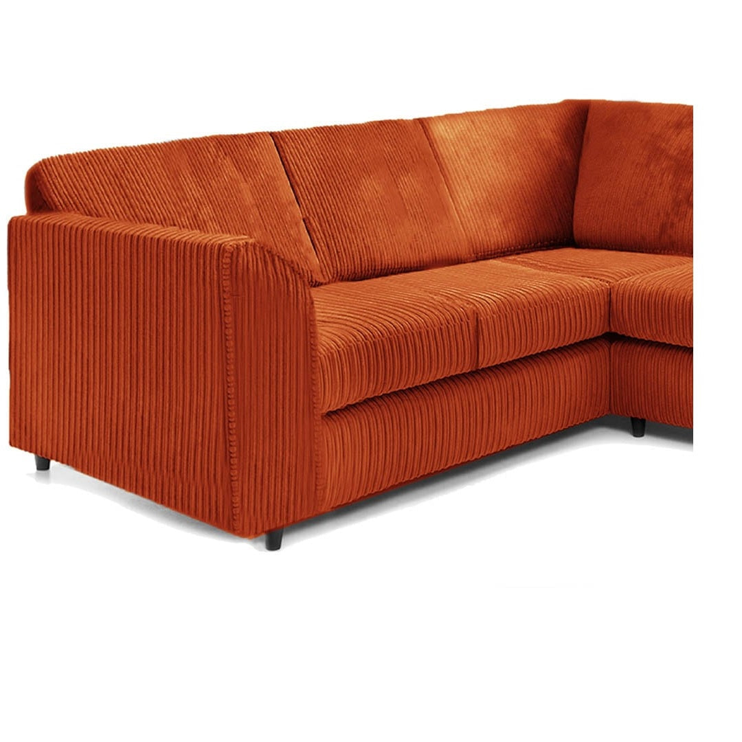Hannah Jumbo Cord Full Back 2c2 Corner Sofa Orange