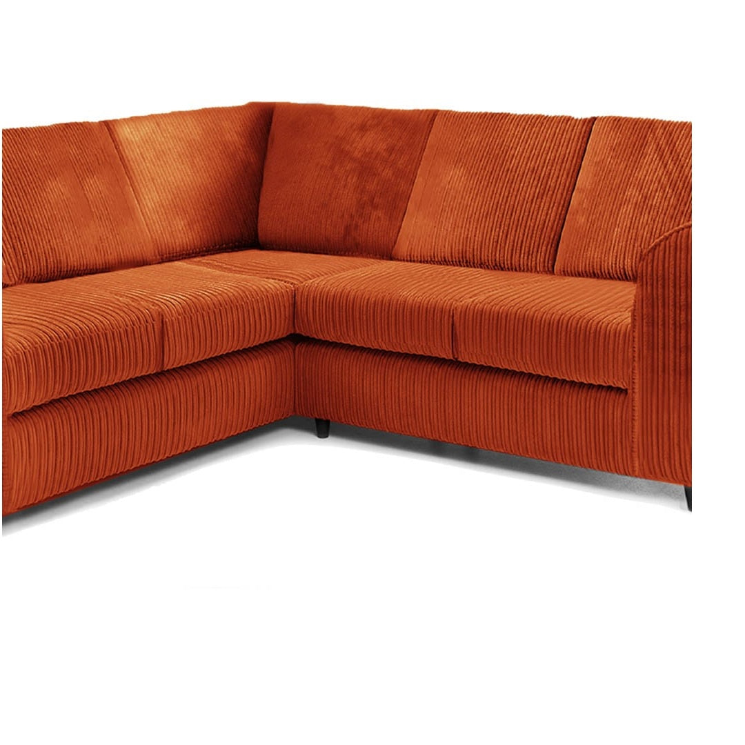 Hannah Jumbo Cord Full Back 2c2 Corner Sofa Orange