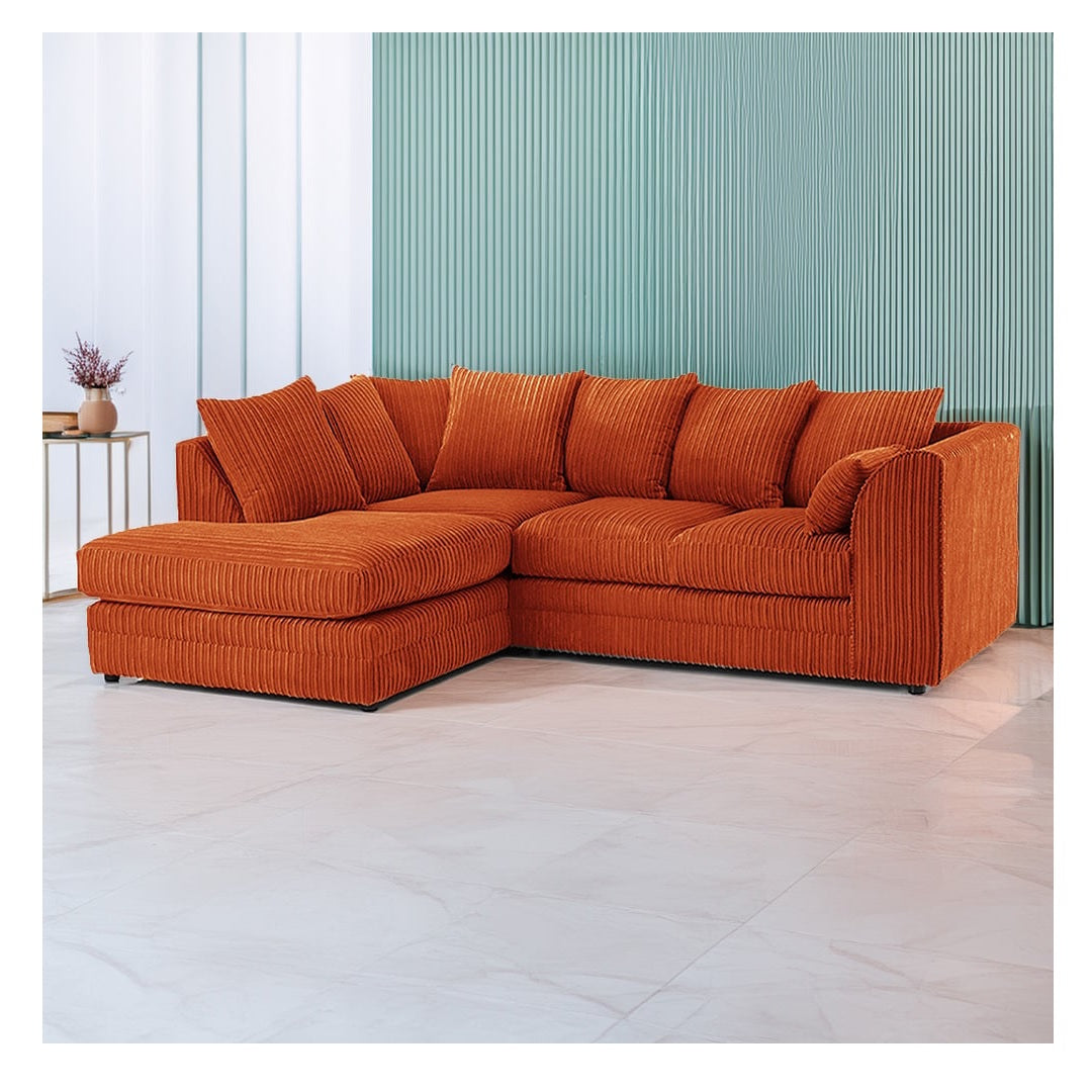 Hannah Jumbo Cord Scatter Back 4 Seater Corner Sofa