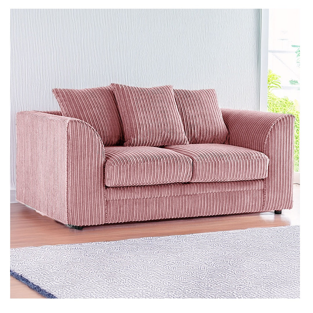 Hannah Jumbo Cord Scatter Back 2 Seater Sofa Pink