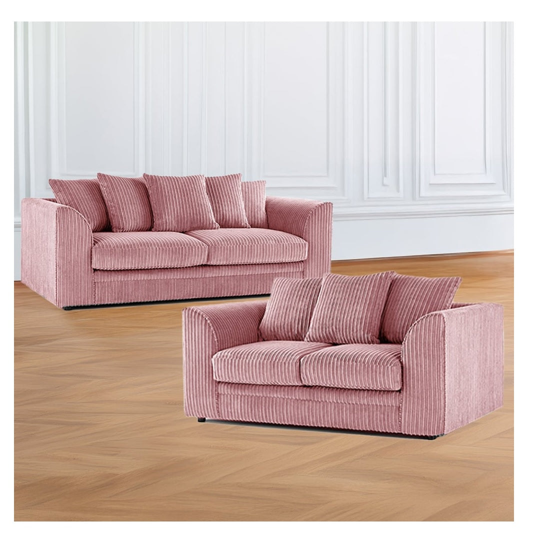 Hannah Jumbo Cord Scatter Back 3+2 Seater Sofa Suite Set