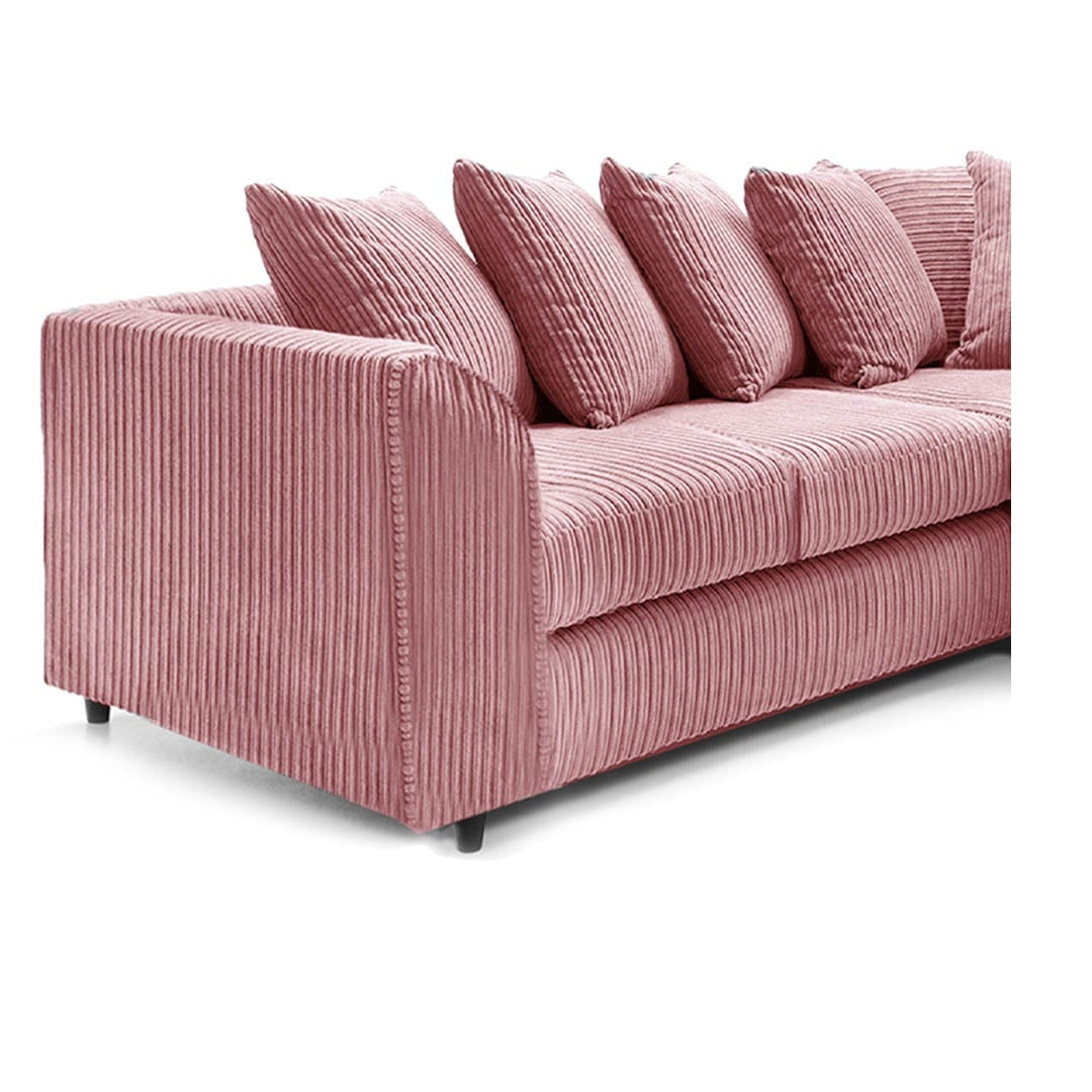 Hannah Jumbo Cord Scatter Back 2c2 Corner Sofa Pink