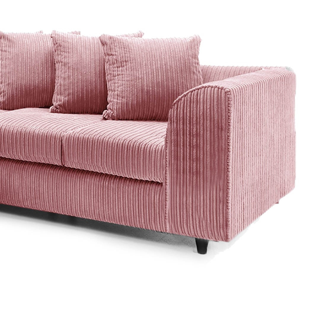 Hannah Jumbo Cord Scatter Back 2c2 Corner Sofa Pink