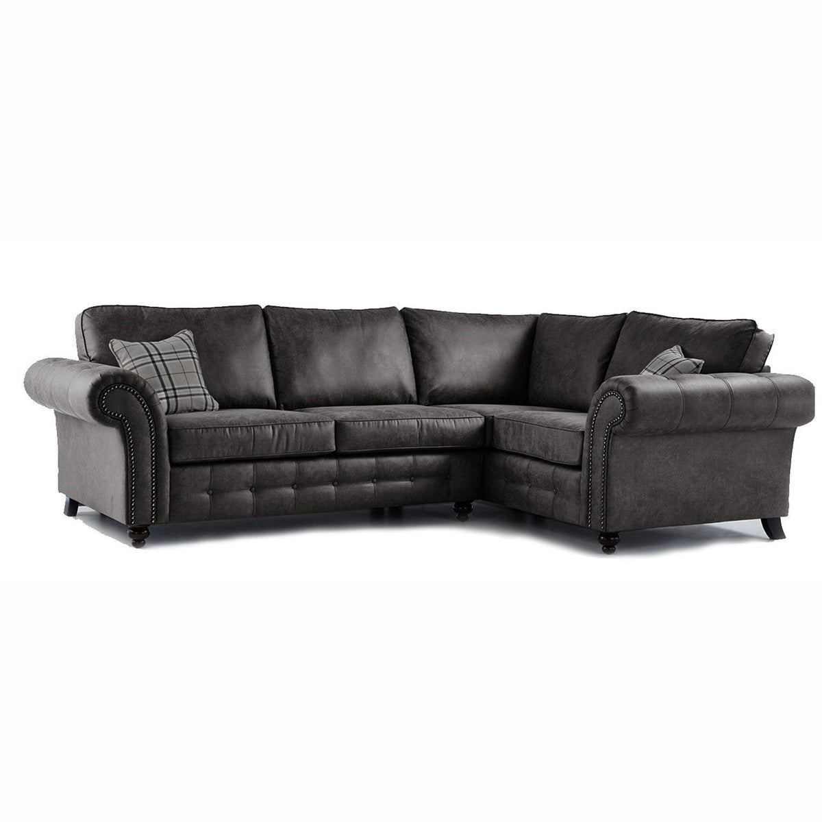 Oakland L Shaped 4 Seater Suede Leather Corner Sofa