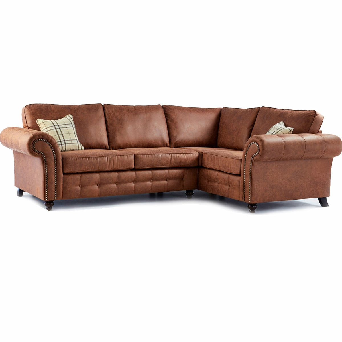 Oakland L Shaped 4 Seater Suede Leather Corner Sofa