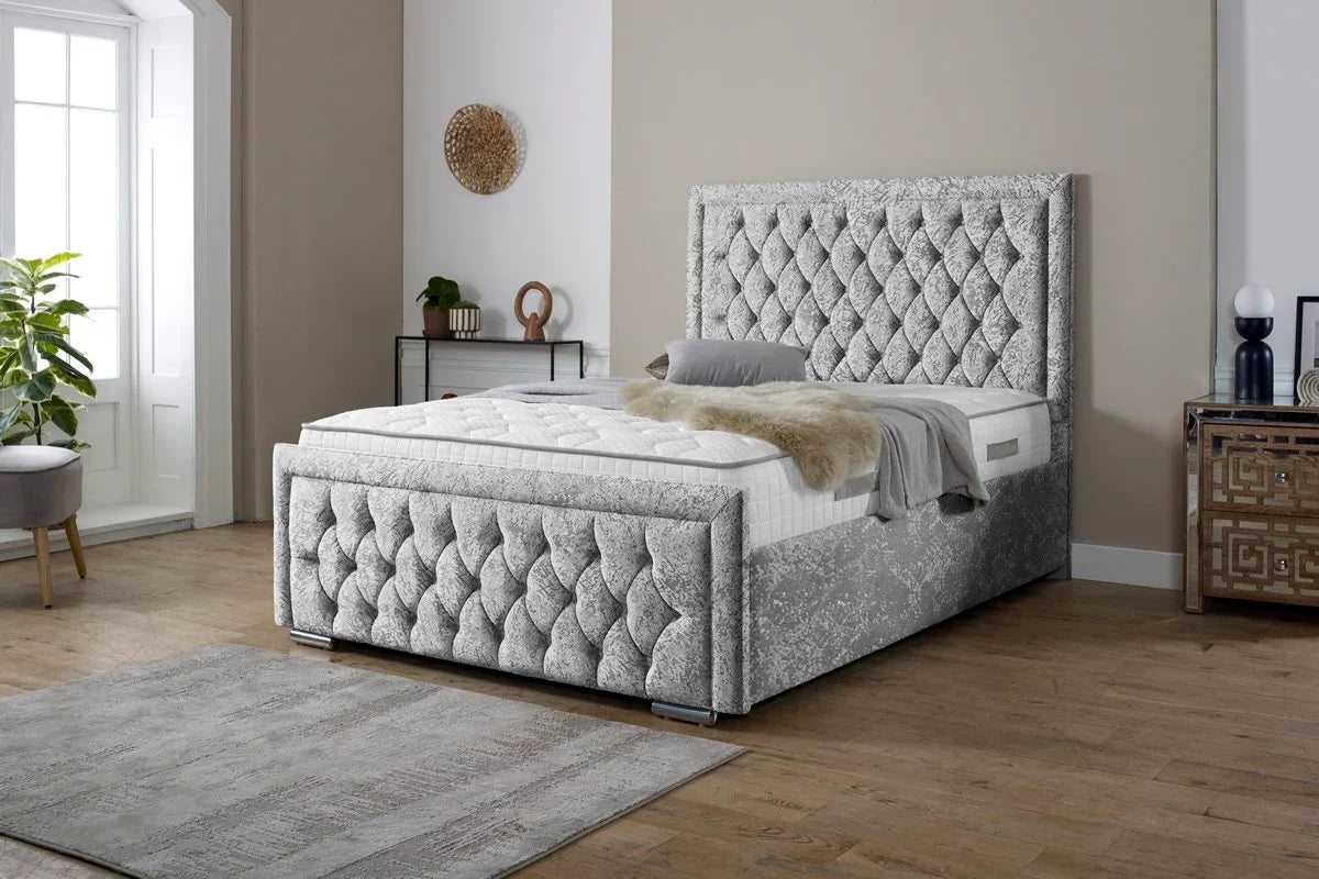 Snugg Upholstered Crushed Velvet Bed