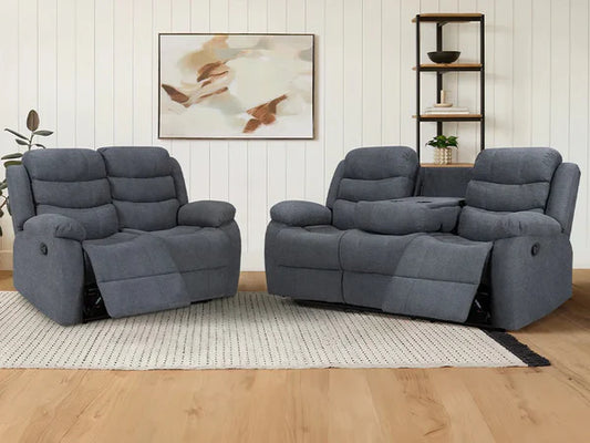 Sorrento Recliner Grey Suite Set | 3+2