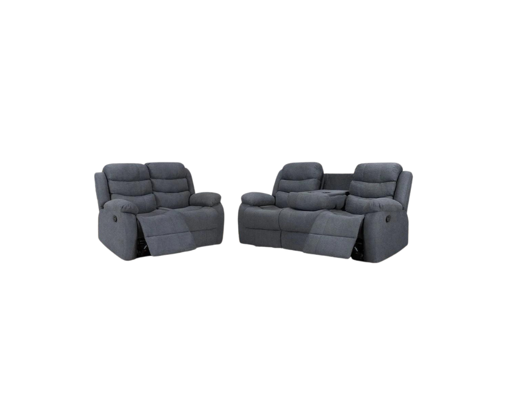 Roman Fabric Recliner 3seater + 2setaer sofa set in Grey