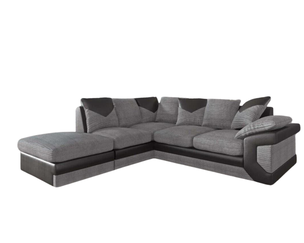 Dino Corner Sofa - Black & Grey