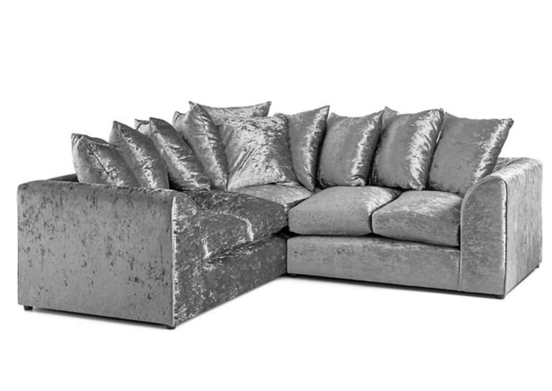 Crushed Velvet Large 2 Corner Sofa