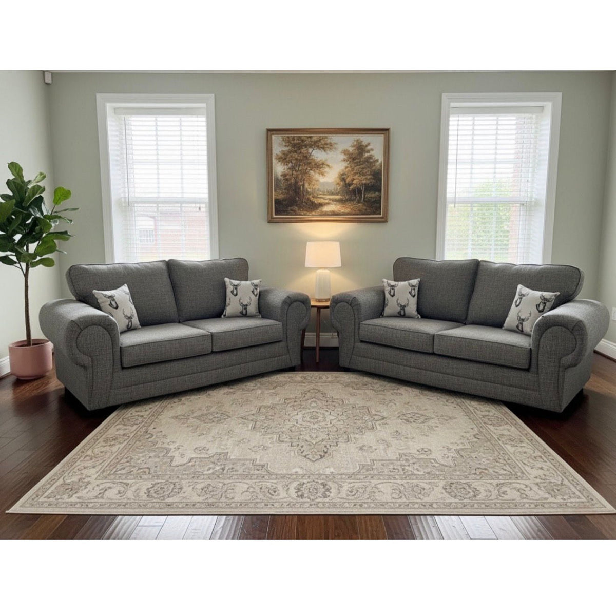 Wilcot 3 seater + 2seater Sofa Set Light Grey
