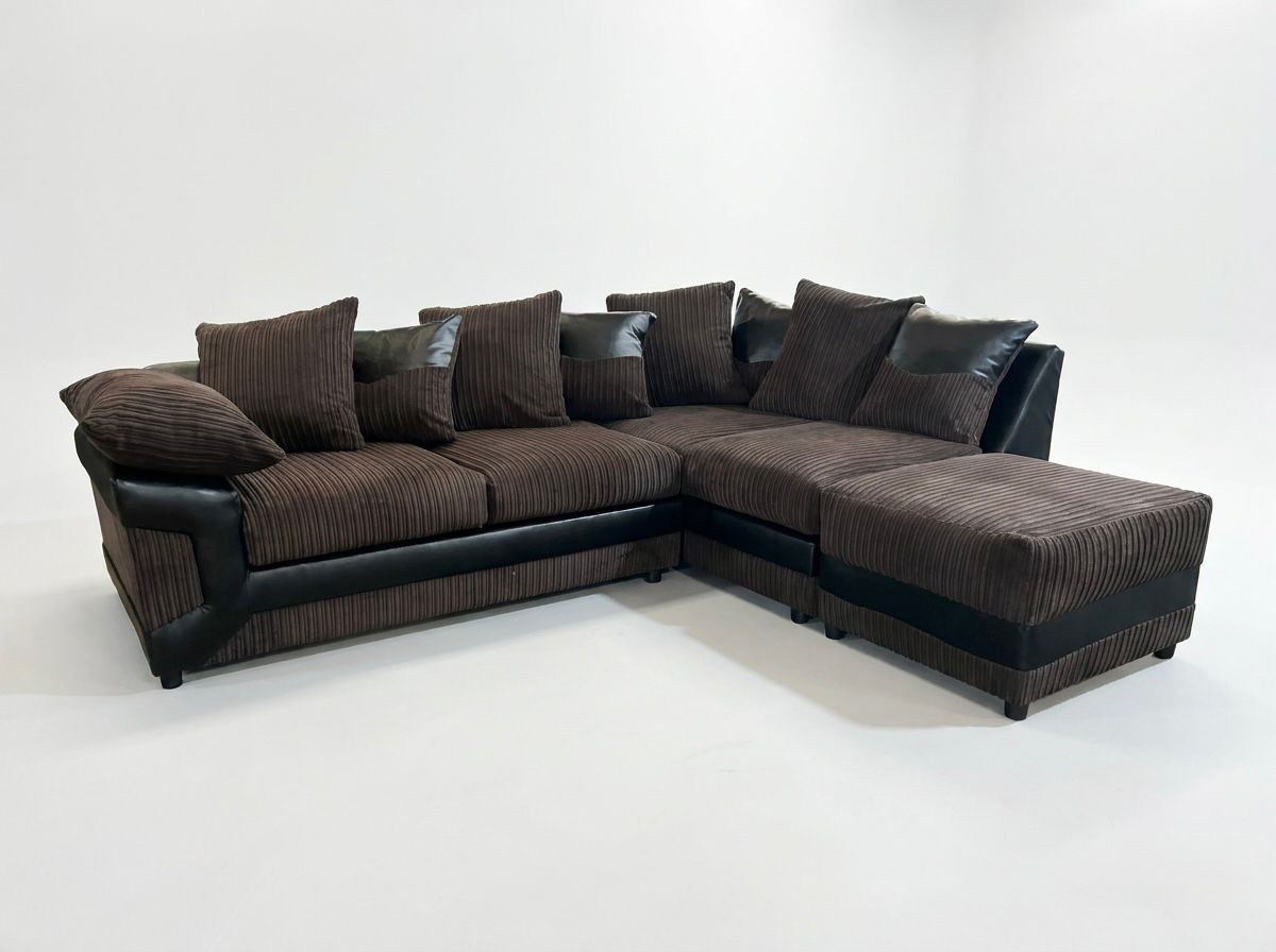 Dino Fabric L Shape Corner Sofa Foam Seating