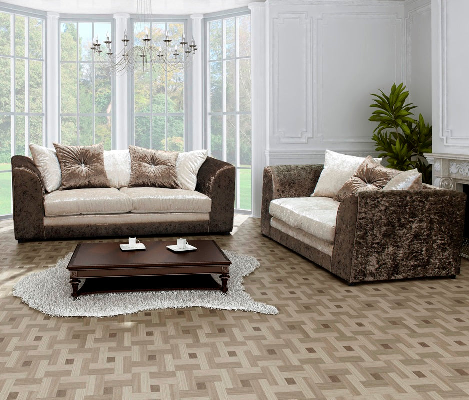 DYLAN Crushed Velvet 3 & 2 Seater Sofa Set