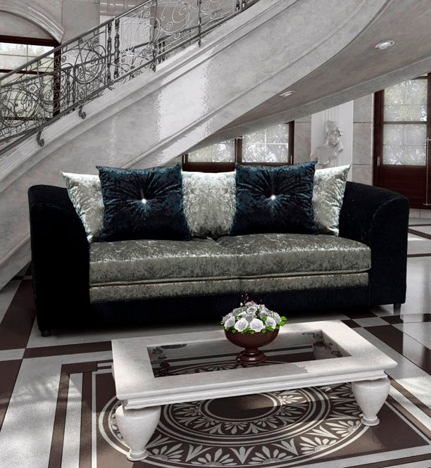 DYLAN Crushed Velvet 3 & 2 Seater Sofa Set