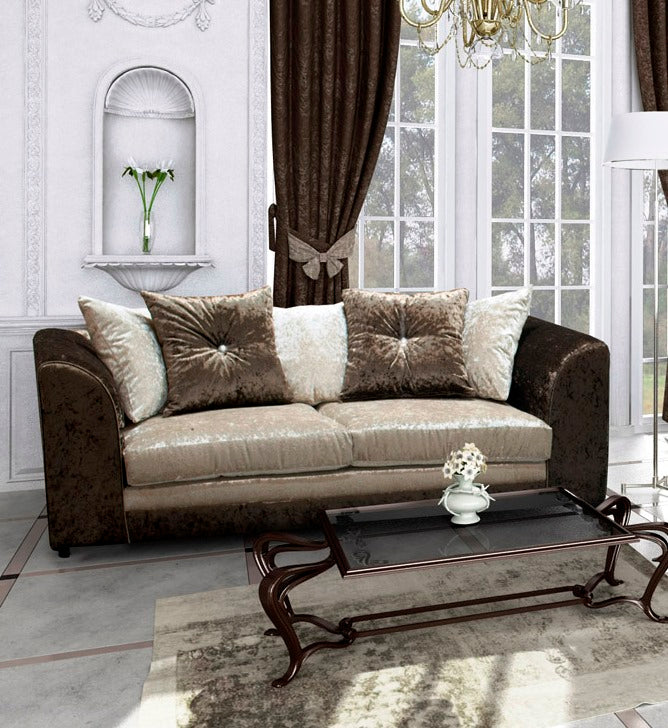 DYLAN Crushed Velvet 3 & 2 Seater Sofa Set