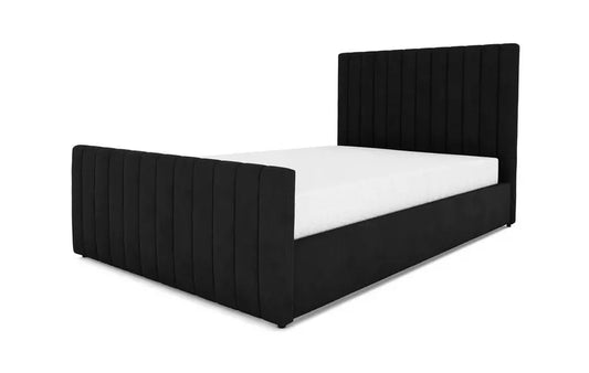 PLUSH VELVET BED BASE with headboard