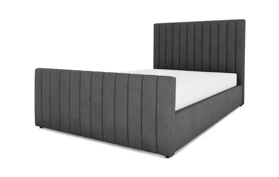 PLUSH VELVET BED BASE with headboard