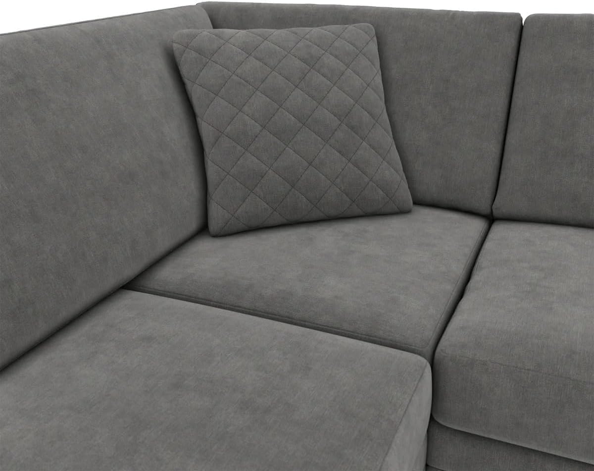 Hilton Full Back Left Hand Facing Corner Sofa Grey