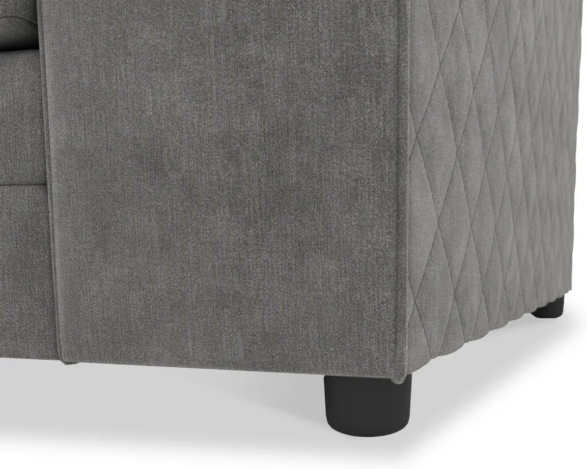 Hilton Full Back Left Hand Facing Corner Sofa Grey