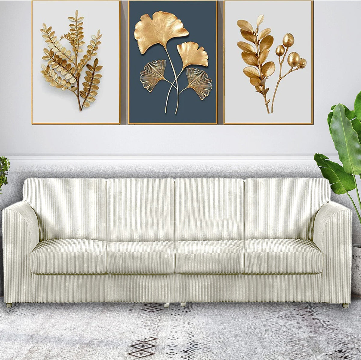 DYLAN 4 Seater Full Back Jumbo Cord Fabric Sofa