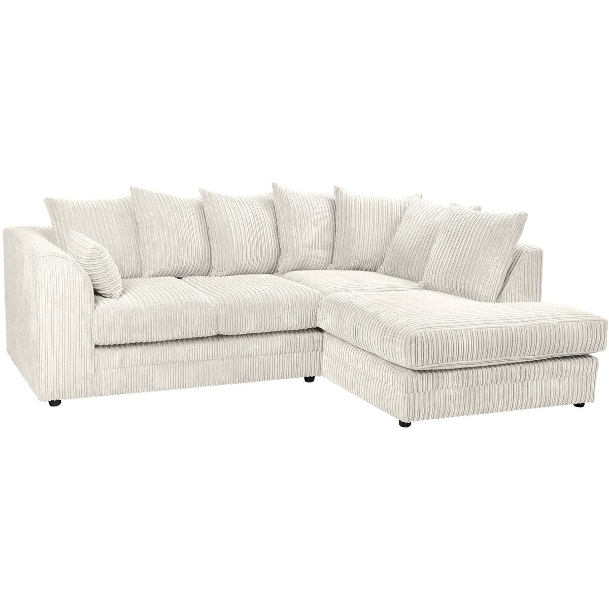 Hannah Jumbo Cord Scatter Back 4 Seater Right Hand Facing Corner Sofa Mink