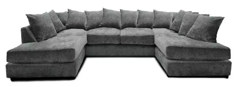 CAMBRIDGE U Shape Chenille Fabric Scatter Back Sofa