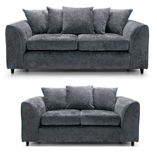 Kensington Chenille Fabric Sofa / Grey / 3+2 Seaters