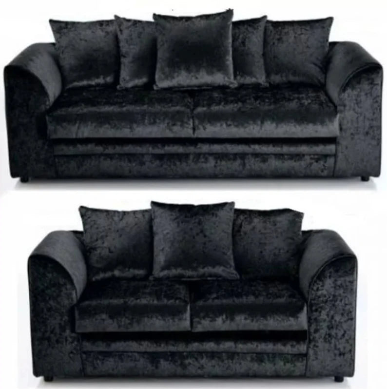 Crushed Velvet Sofa Suite Set | 3 & 2 Seaters