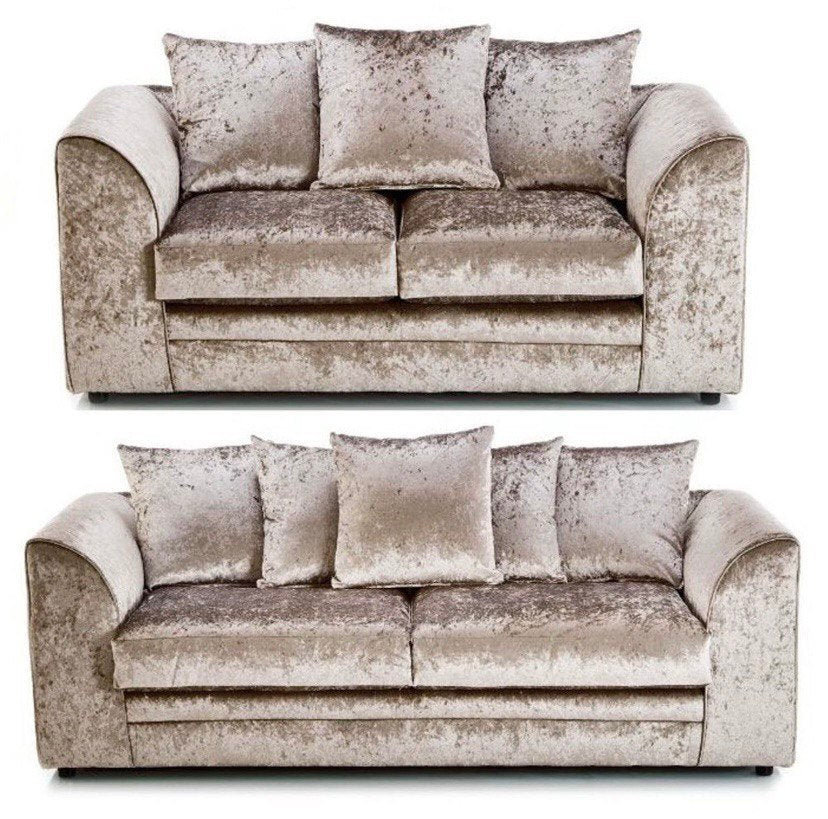 Chicago Crushed Velvet 3 & 2 Seater Sofa Set