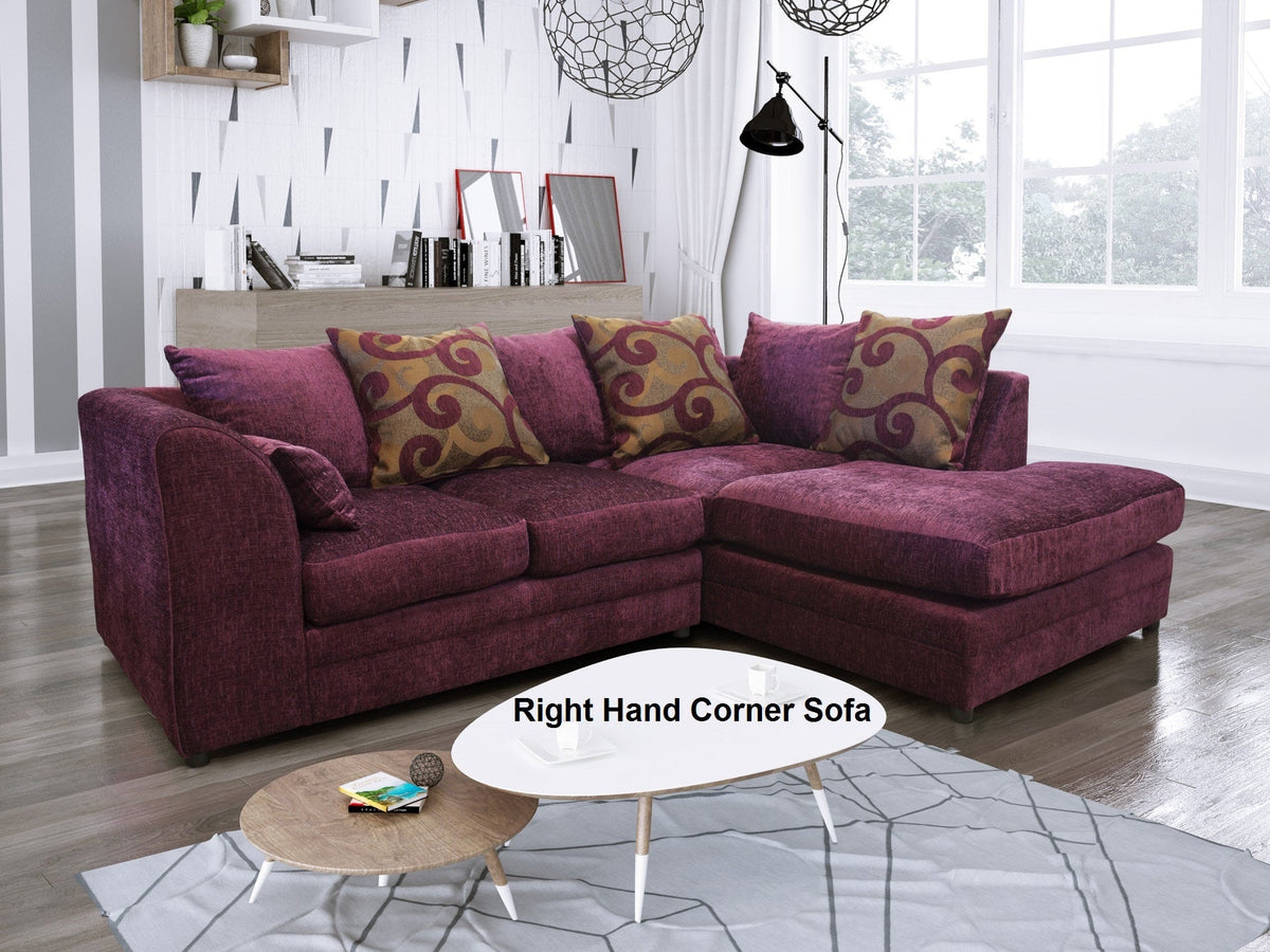 Zina Chenille Fabric Corner Sofa