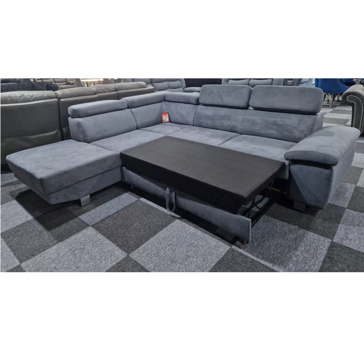 Luton Corner Sofa-bed With Storage Box Grey