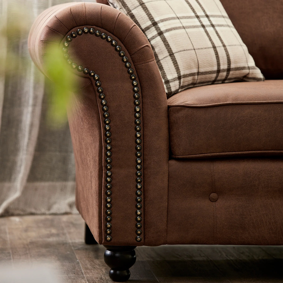 Oakland Tan Suede 1 Seater Sofa