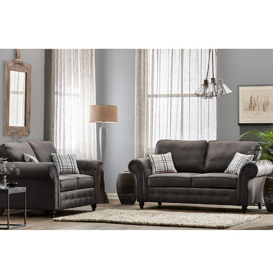 Oakland Charcoal Black Suite Set | 3+2 / Large Corner